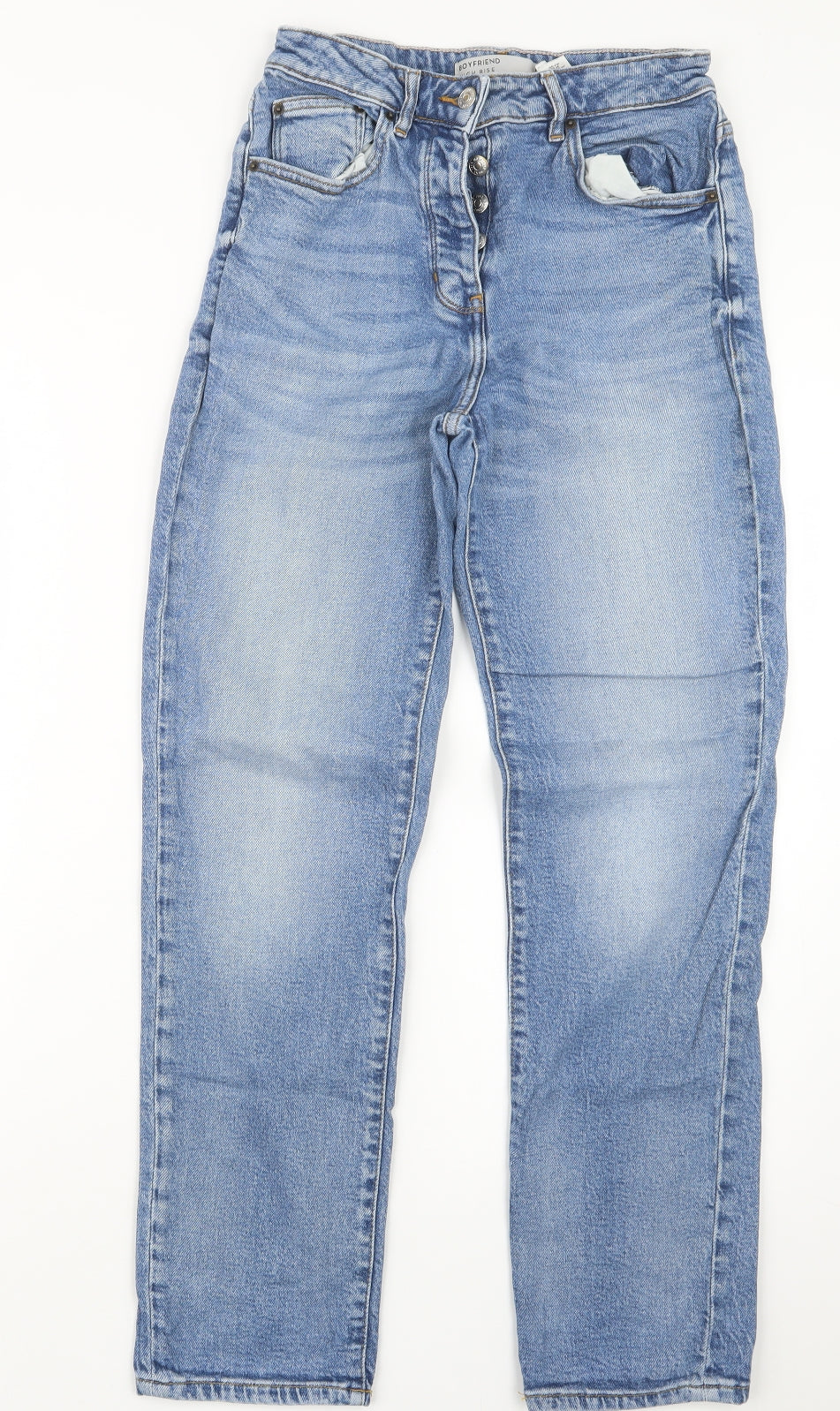NEXT Womens Blue  Denim Boyfriend Jeans Size 8 L28 in