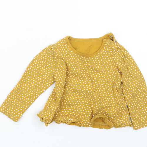 TU Girls Yellow Geometric  Basic T-Shirt Size 3-6 Months