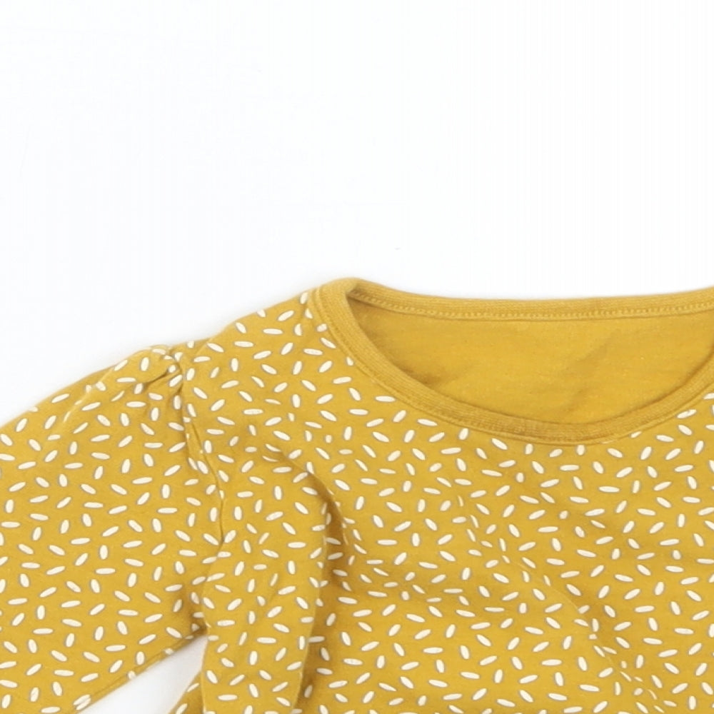TU Girls Yellow Geometric  Basic T-Shirt Size 3-6 Months
