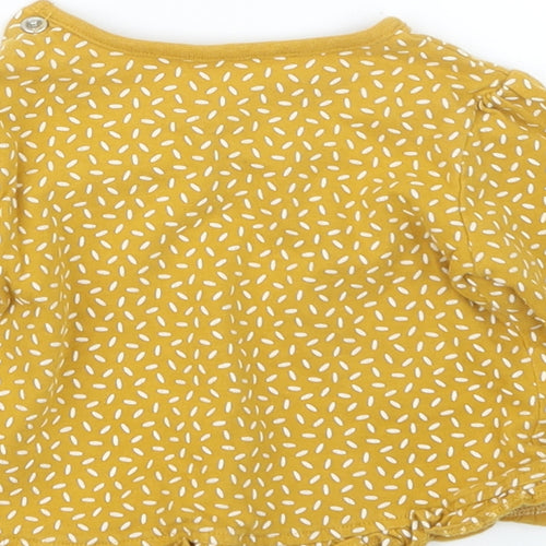 TU Girls Yellow Geometric  Basic T-Shirt Size 3-6 Months