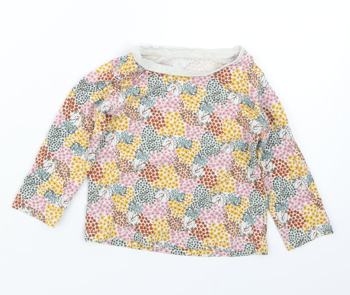 Matalan Girls Pink Floral  Basic T-Shirt Size 12-18 Months  - Unicorn