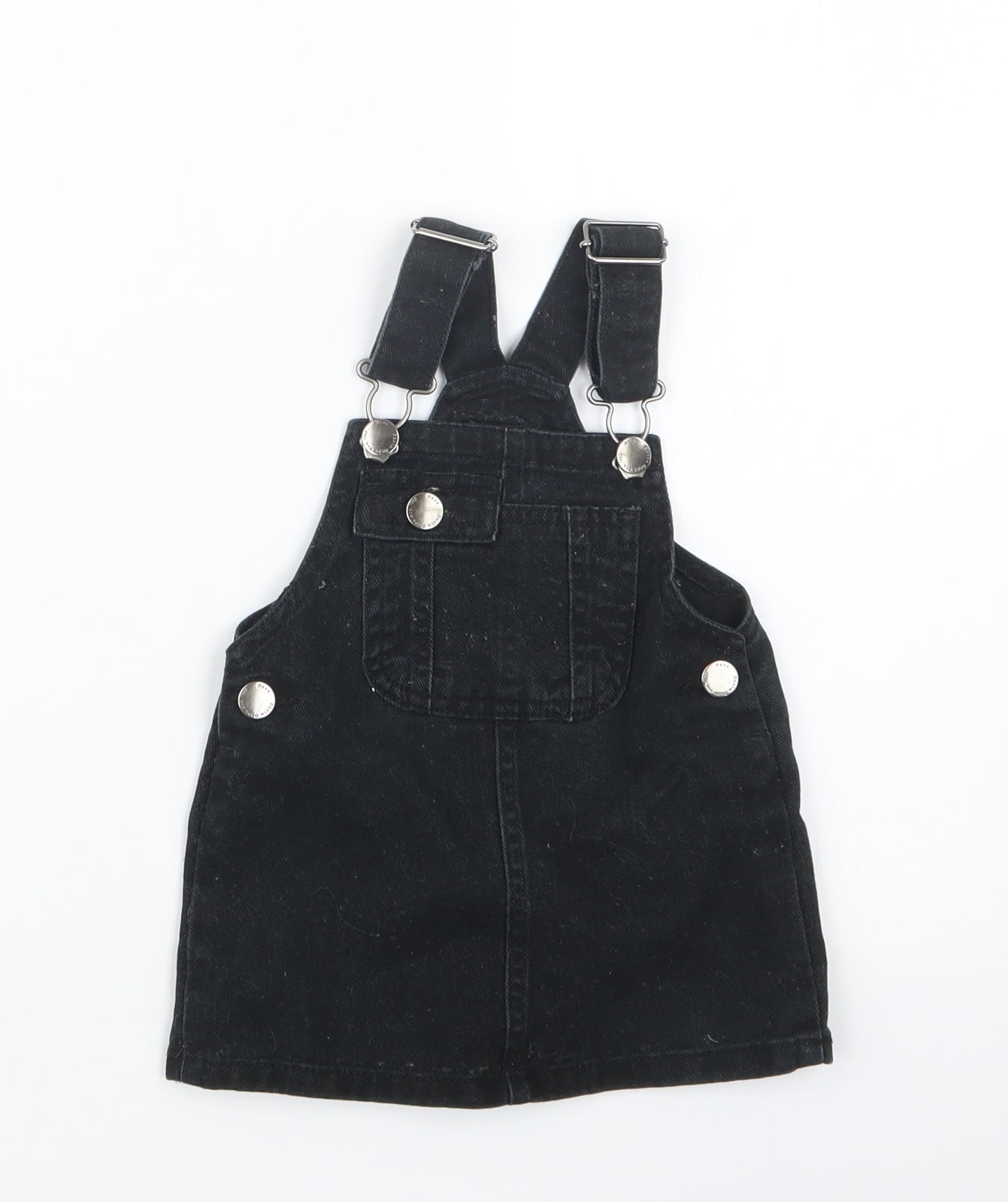 NEXT Girls Black   Pinafore/Dungaree Dress  Size 9-12 Months