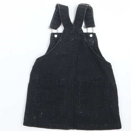 NEXT Girls Black   Pinafore/Dungaree Dress  Size 9-12 Months