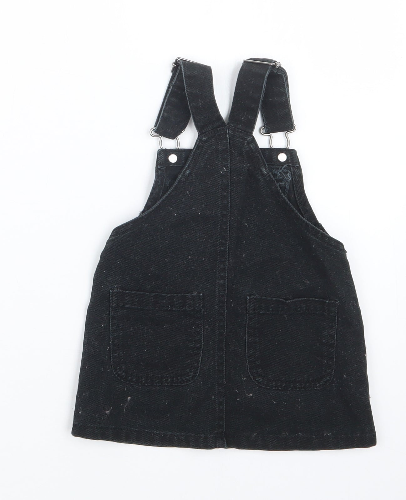 NEXT Girls Black   Pinafore/Dungaree Dress  Size 9-12 Months