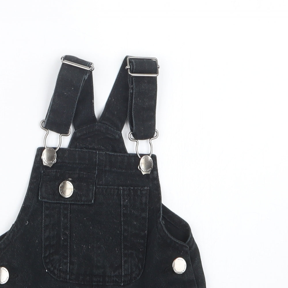 NEXT Girls Black   Pinafore/Dungaree Dress  Size 9-12 Months