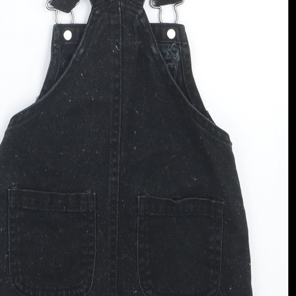NEXT Girls Black   Pinafore/Dungaree Dress  Size 9-12 Months
