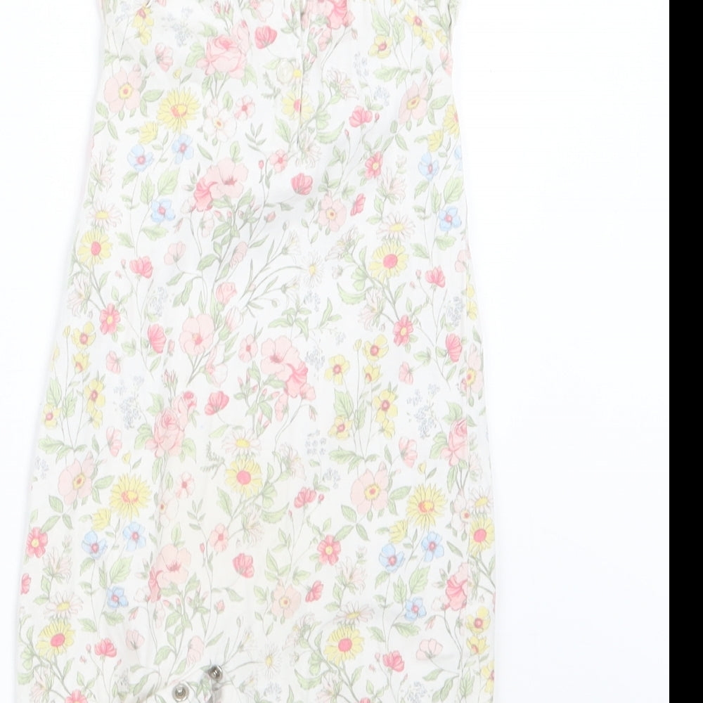 NEXT Girls White Floral  Coverall Outfit/Set Size 3-6 Months
