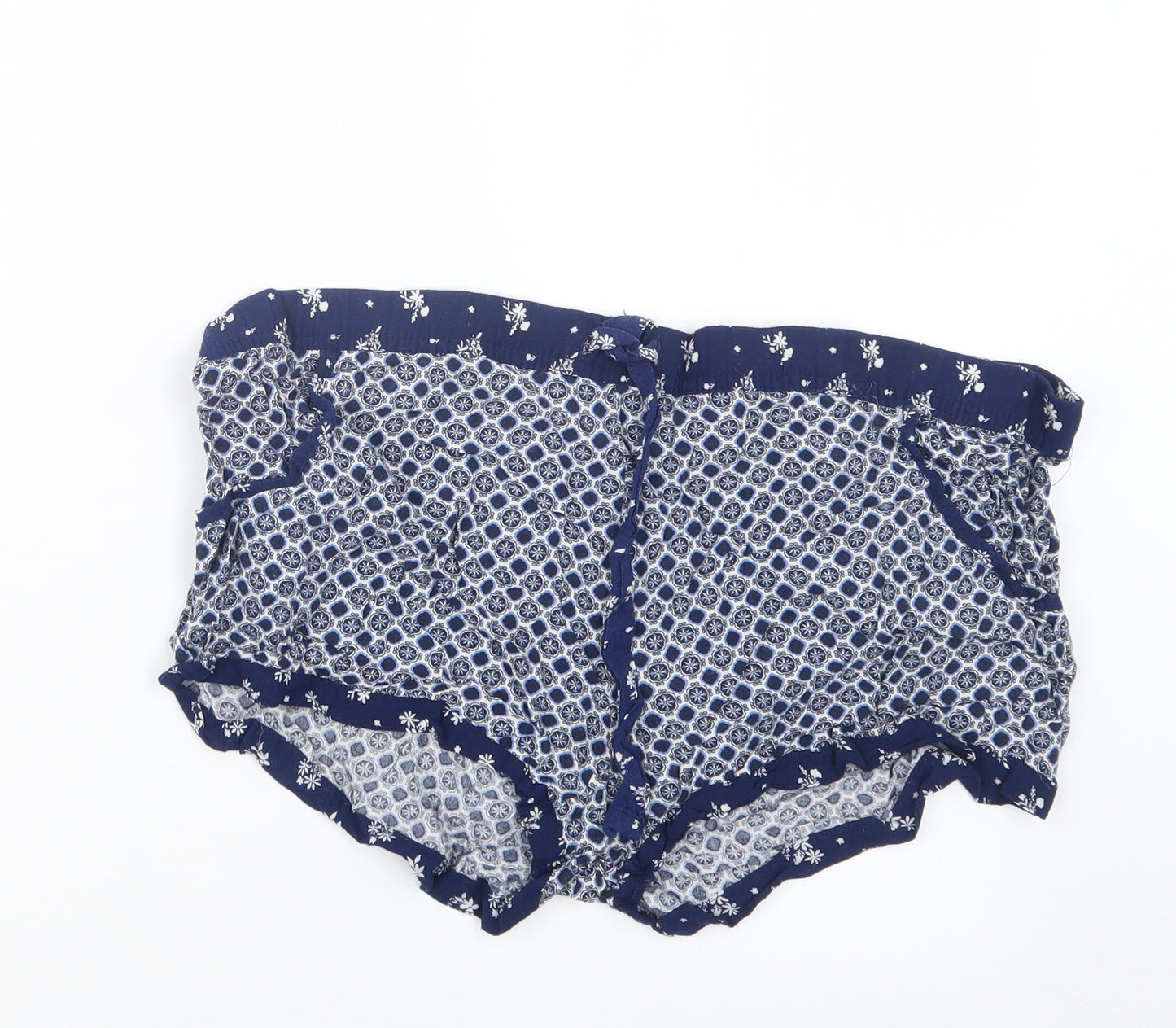 Love to Lounge Womens Blue Geometric  Hot Pants Shorts Size 10