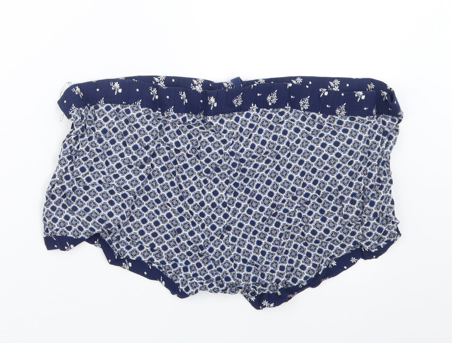 Love to Lounge Womens Blue Geometric  Hot Pants Shorts Size 10