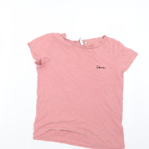 Divided by H&M Womens Pink   Basic T-Shirt Size XS
