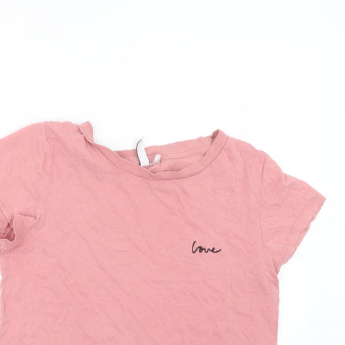 Divided by H&M Womens Pink   Basic T-Shirt Size XS