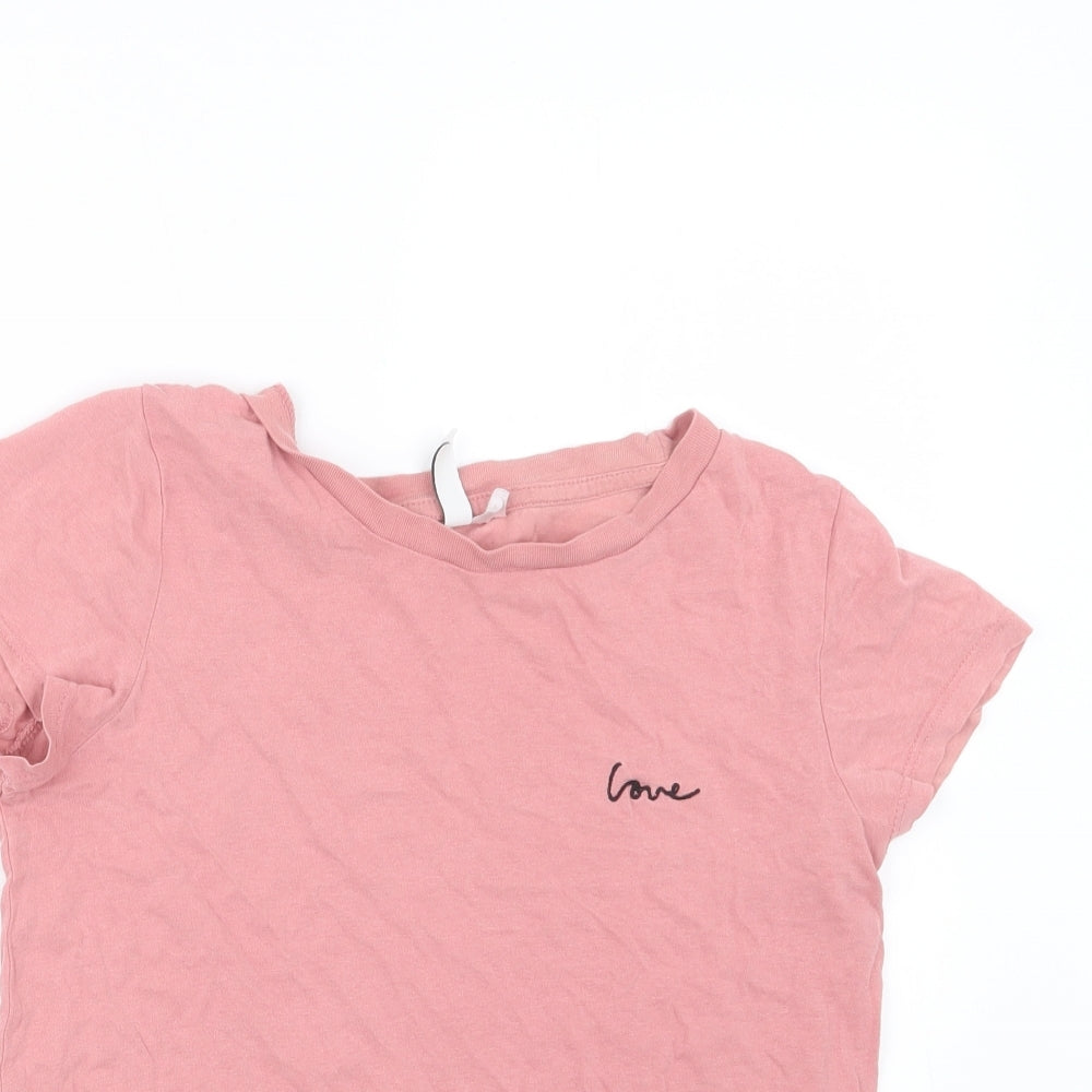 Divided by H&M Womens Pink   Basic T-Shirt Size XS