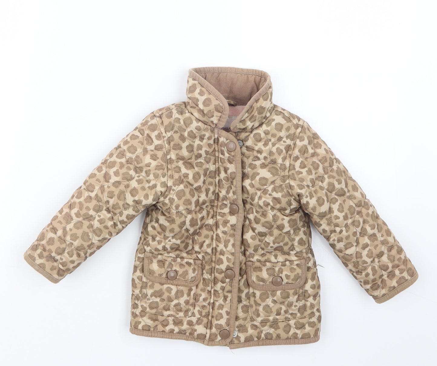 Young Dimension Girls Beige Animal Print  Jacket Coat Size 9-12 Months