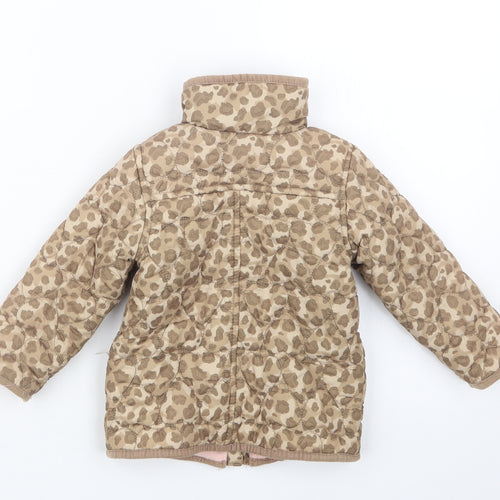 Young Dimension Girls Beige Animal Print  Jacket Coat Size 9-12 Months