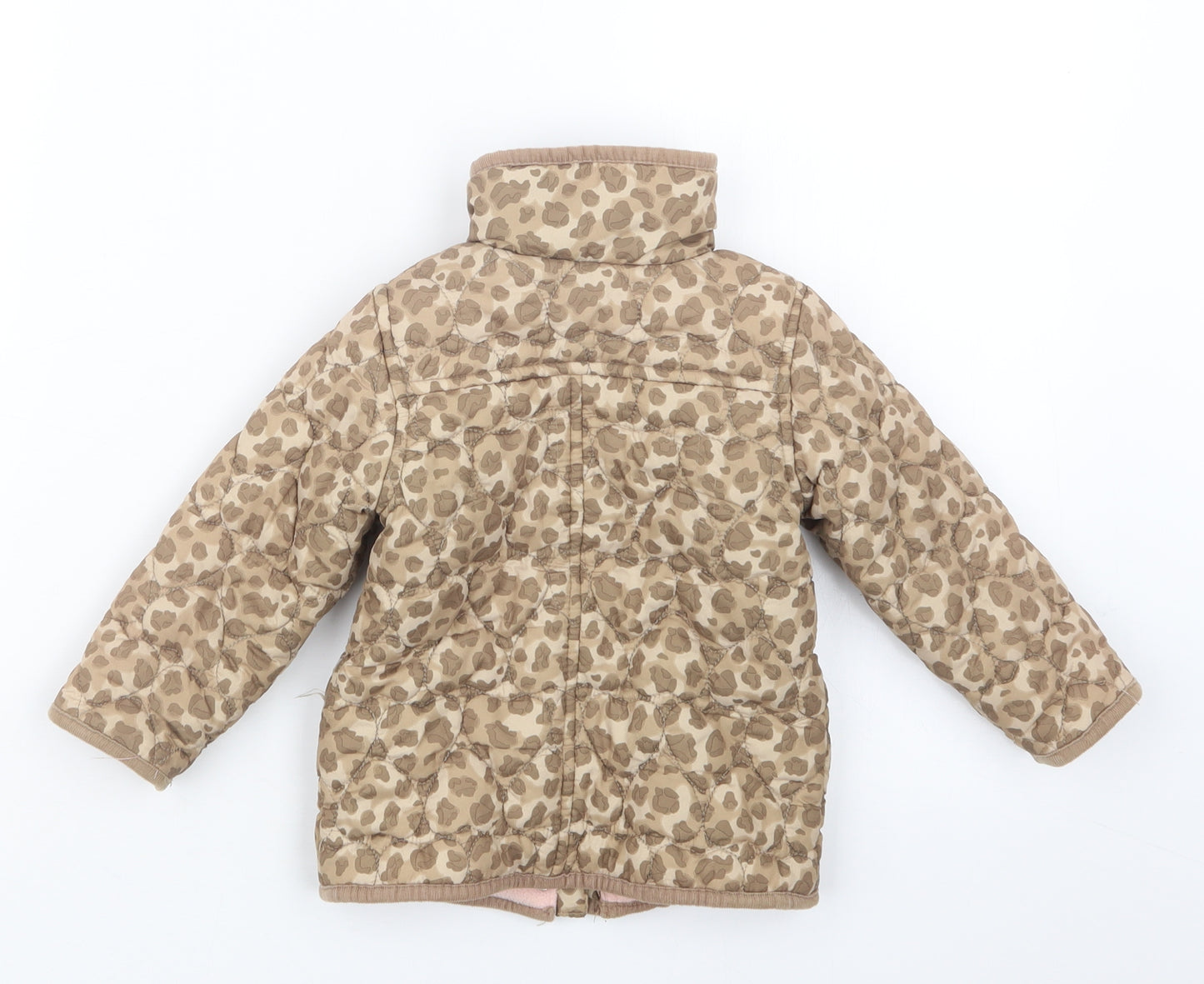 Young Dimension Girls Beige Animal Print  Jacket Coat Size 9-12 Months