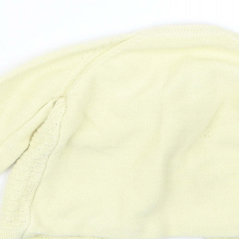 Nutmeg Girls Yellow  Knit Cardigan Jumper Size 3-6 Months