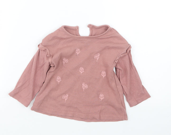 George Girls Pink   Basic T-Shirt Size 9-12 Months