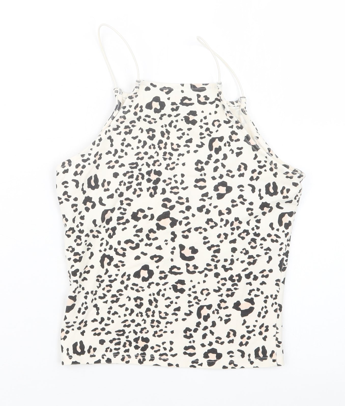 Miss E-vie Girls Black Animal Print  Cropped T-Shirt Size 13-14 Years