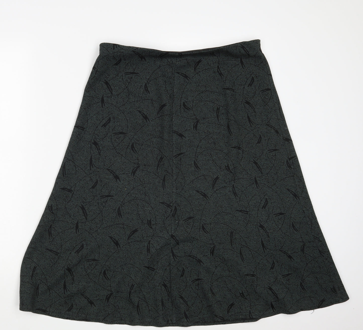 BM Womens Green Geometric  A-Line Skirt Size 14