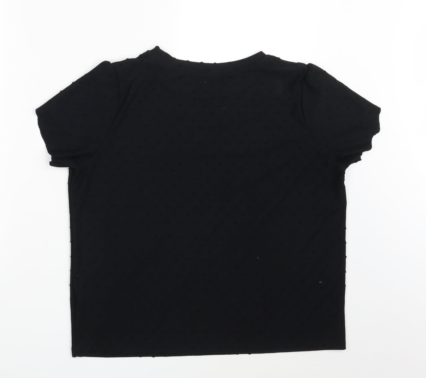 M&S Womens Black Polka Dot  Basic T-Shirt Size 16
