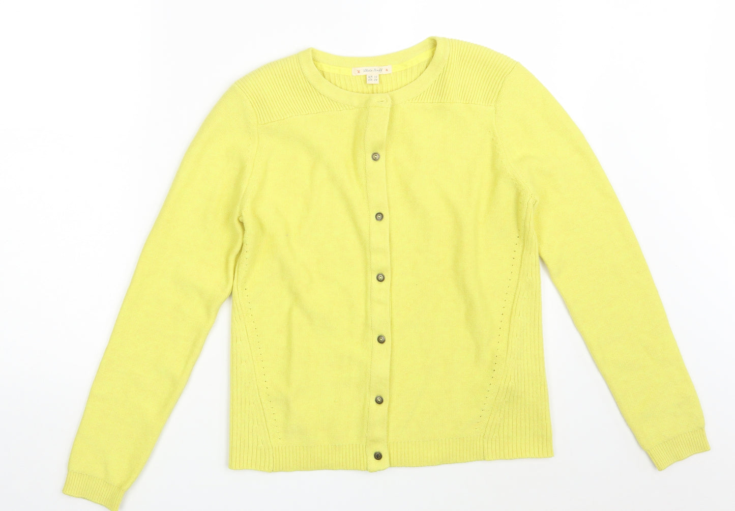 White Stuff Womens Yellow  Knit Cardigan Jumper Size 10