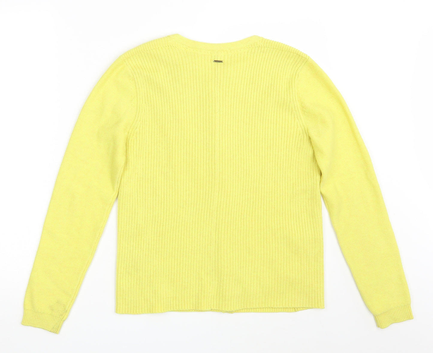 White Stuff Womens Yellow  Knit Cardigan Jumper Size 10