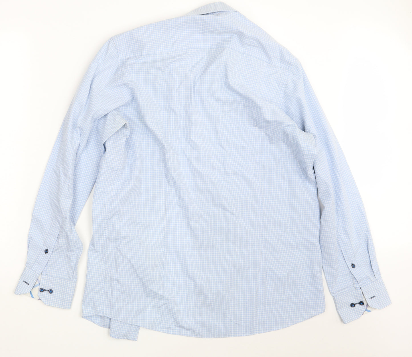 Sondergaard Mens Blue Check   Button-Up Size 16.5