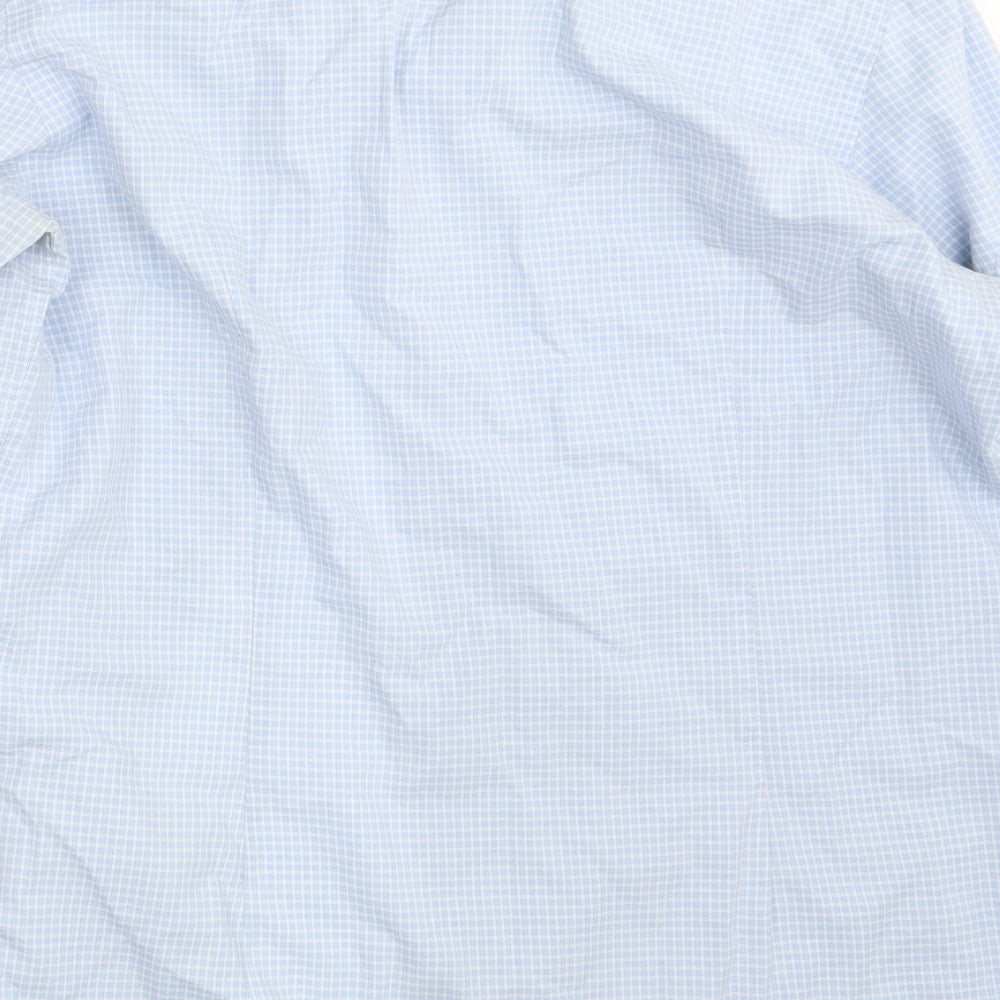 Sondergaard Mens Blue Check   Button-Up Size 16.5