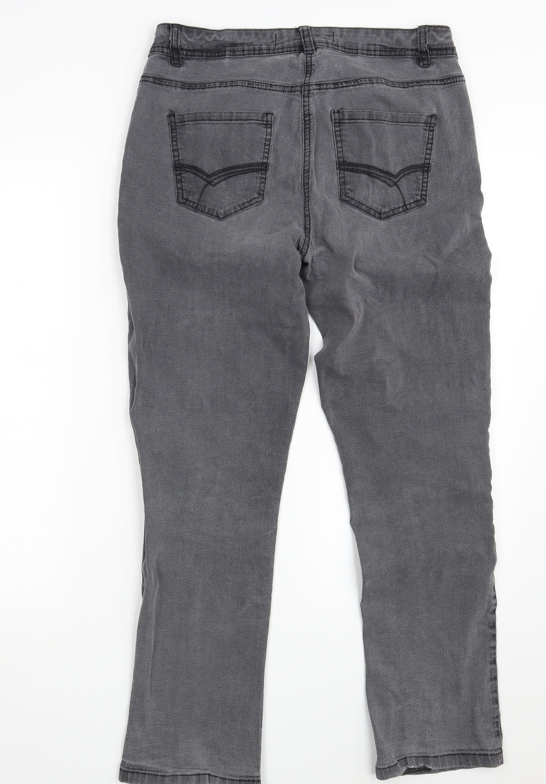 TU Womens Grey  Denim Straight Jeans Size 12 L28 in