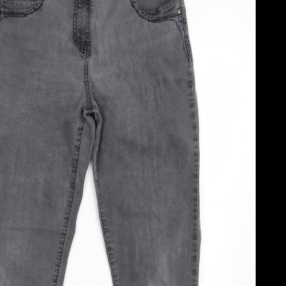 TU Womens Grey  Denim Straight Jeans Size 12 L28 in