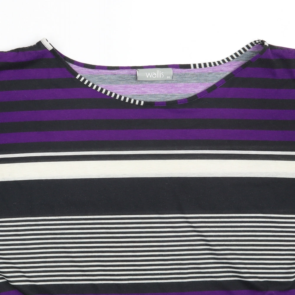 Wallis Womens Multicoloured Striped  Cropped T-Shirt Size M