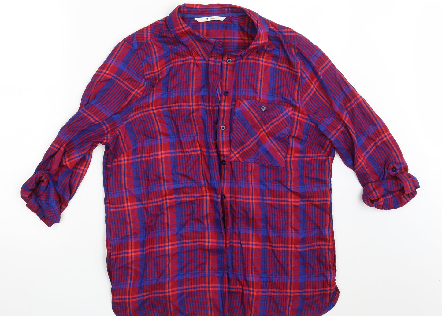TU Womens Multicoloured Check  Basic Button-Up Size 16