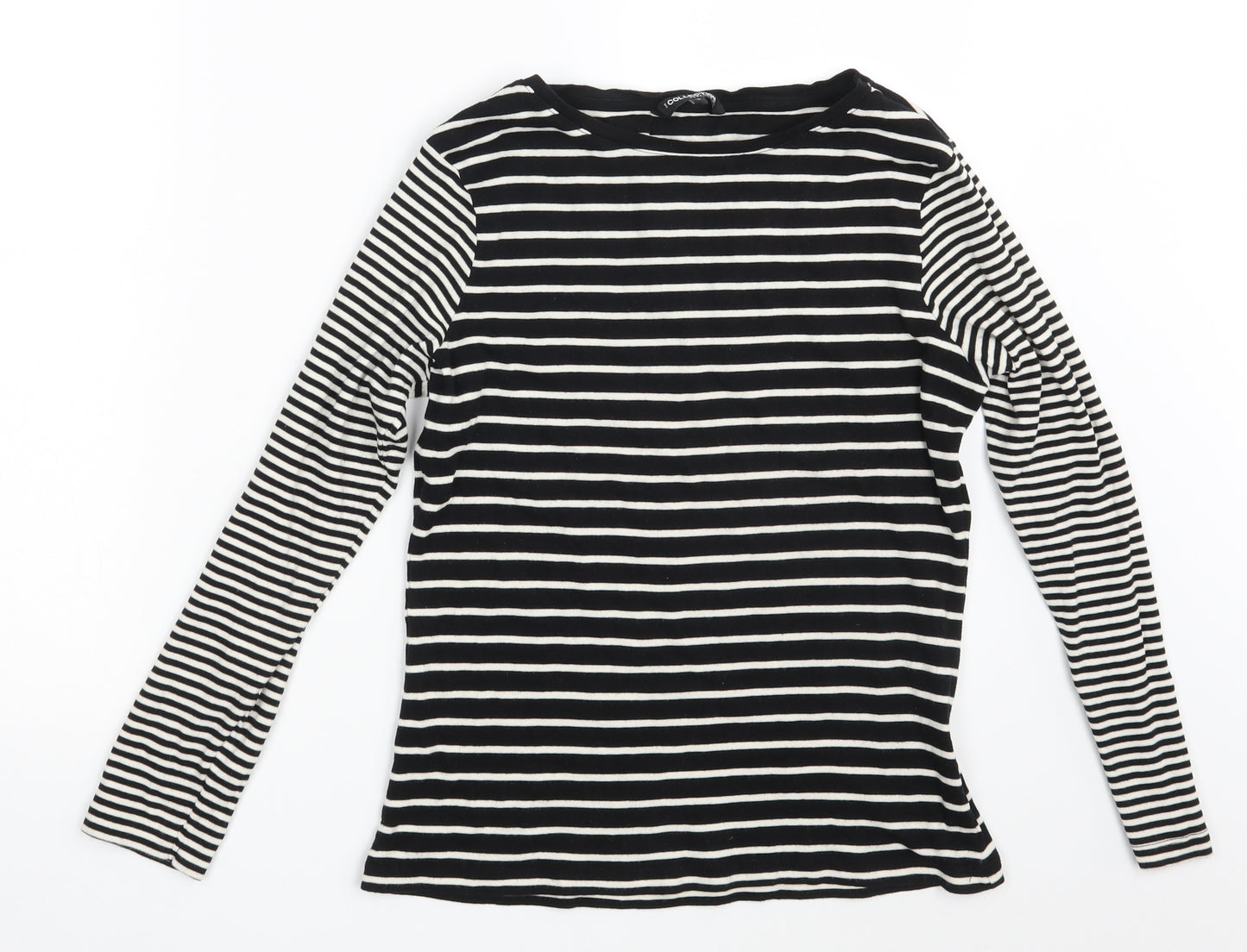Debenhams Womens Black Striped  Pullover Sweatshirt Size 16