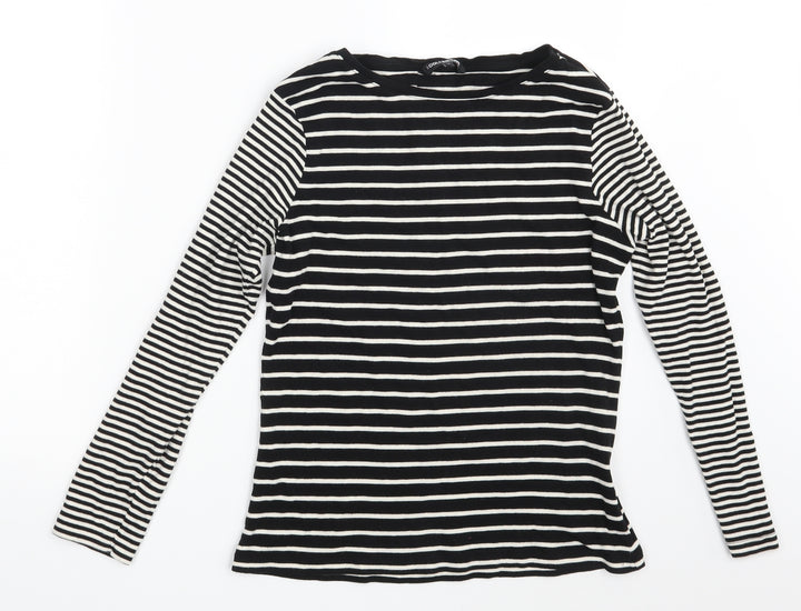 Debenhams Womens Black Striped  Pullover Sweatshirt Size 16