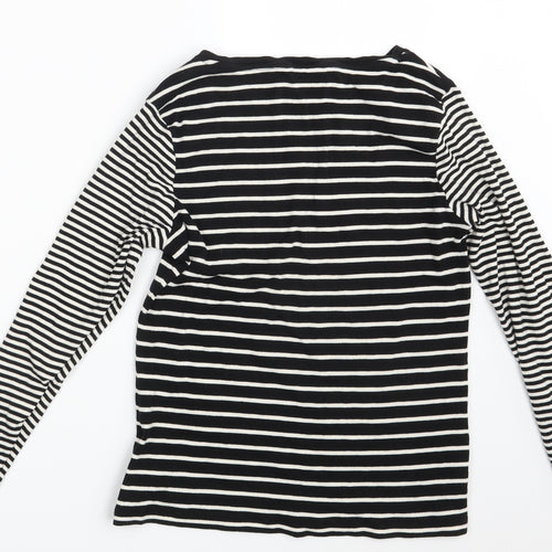 Debenhams Womens Black Striped  Pullover Sweatshirt Size 16