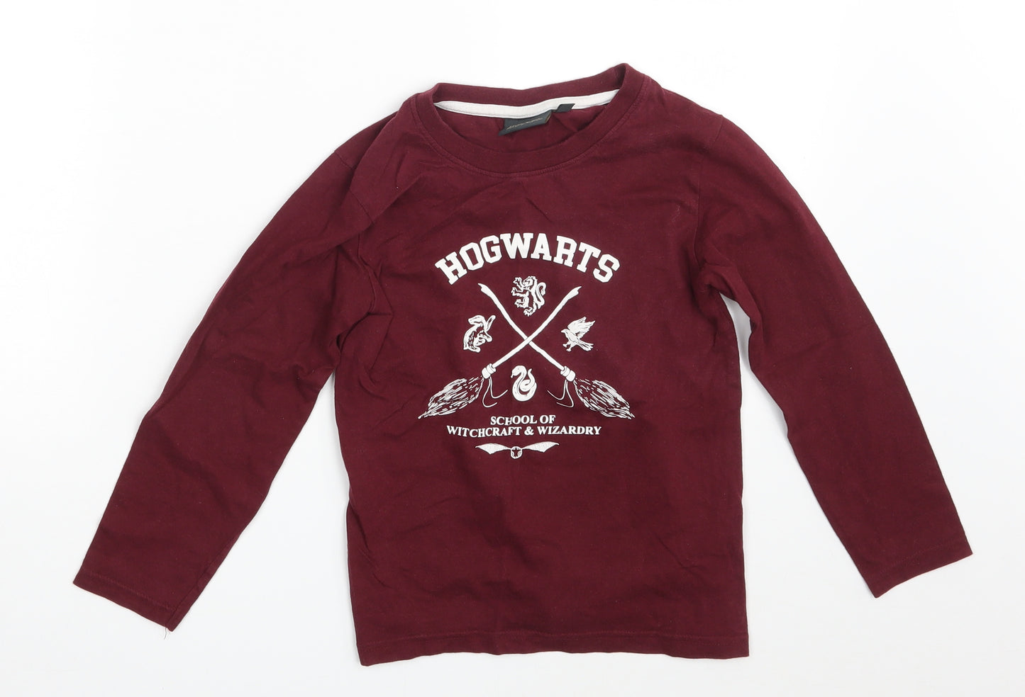 Primark Boys Purple   Basic T-Shirt Size 7-8 Years  - Harry Potter