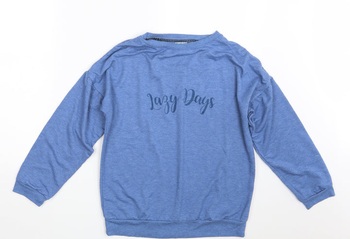 Avenue Womens Blue Pullover Sweatshirt Size S - Lazy Days