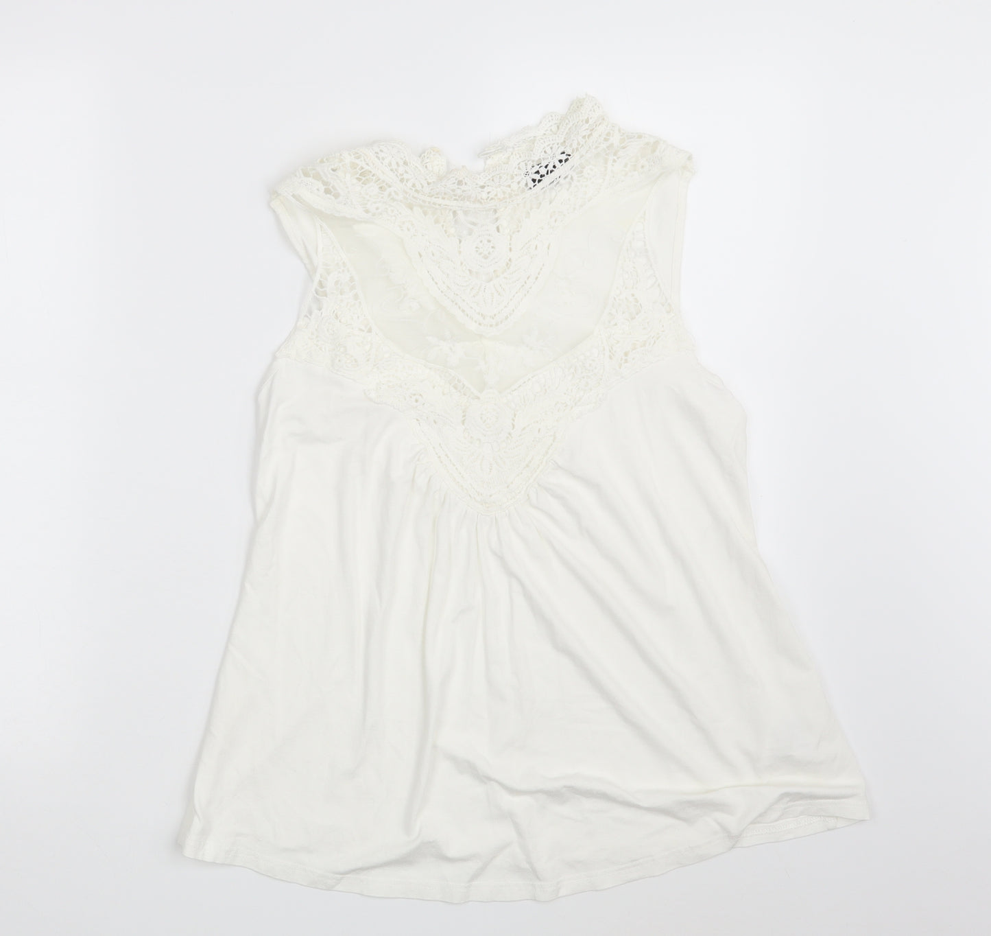 Body Flirt Womens White Floral  Basic T-Shirt Size M