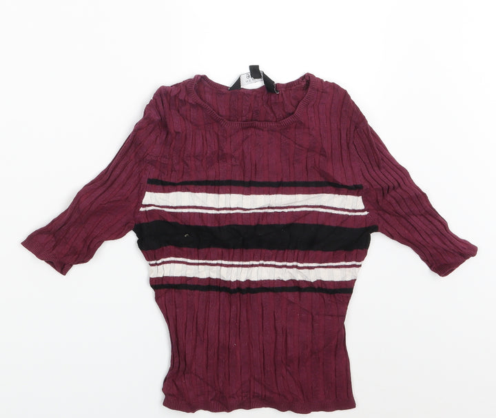 New Look Girls Purple Striped Pullover Sweatshirt Size 12-13 Years