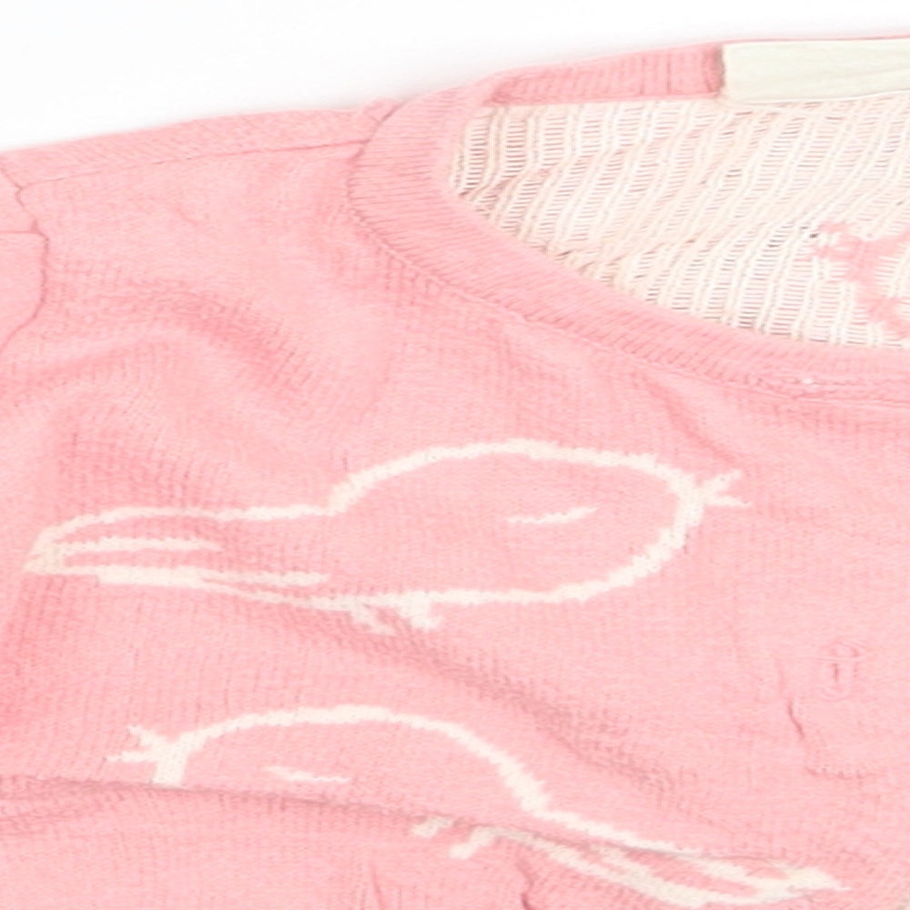 Lupilu Girls Pink Animal Print  Cardigan Jumper Size 12-18 Months