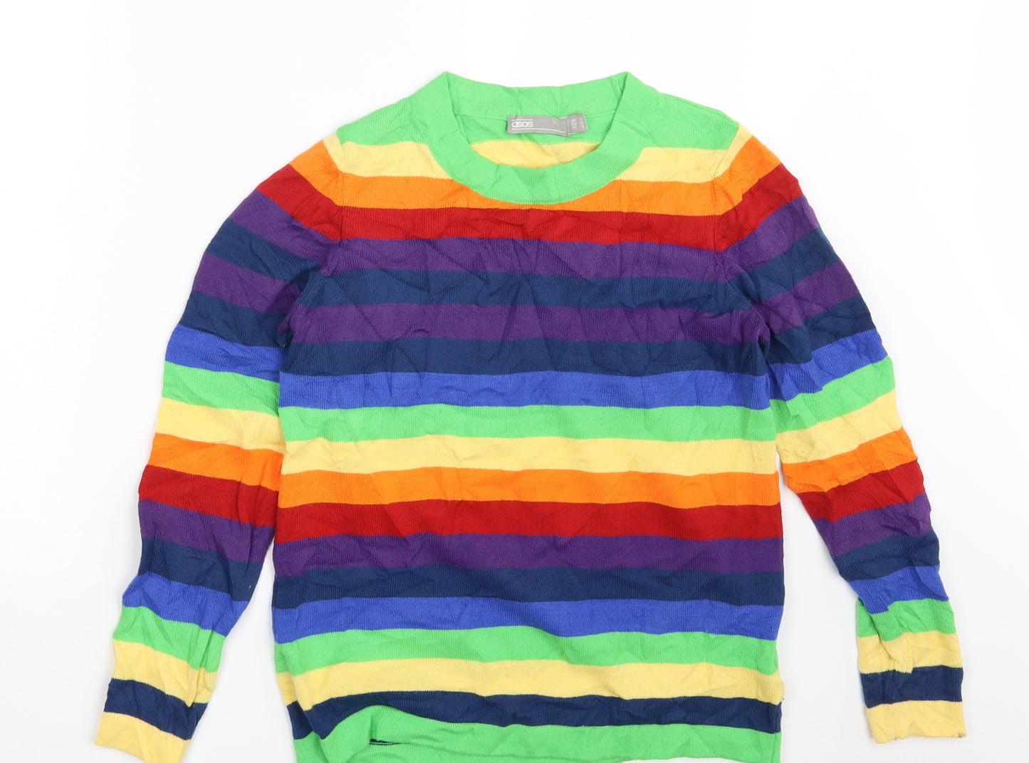 ASOS Womens Multicoloured Striped  Pullover Sweatshirt Size 10