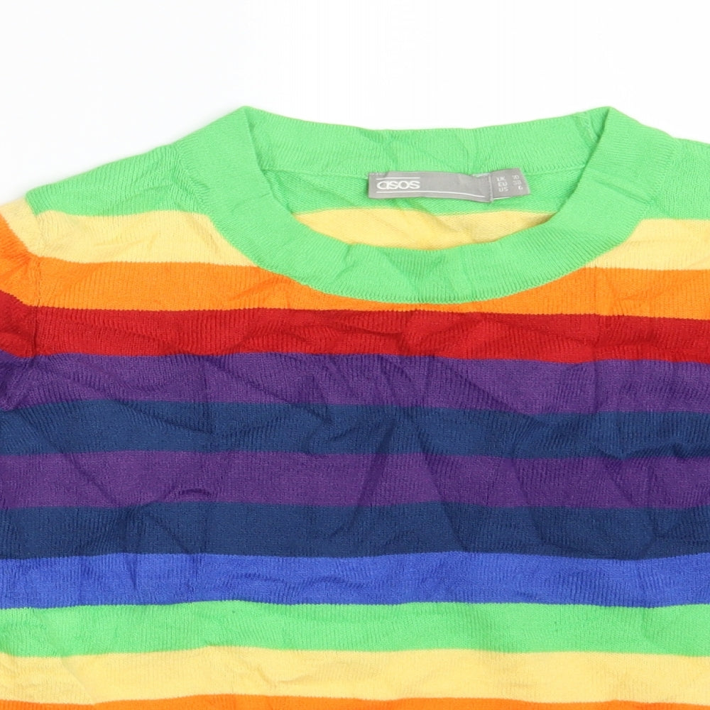 ASOS Womens Multicoloured Striped  Pullover Sweatshirt Size 10