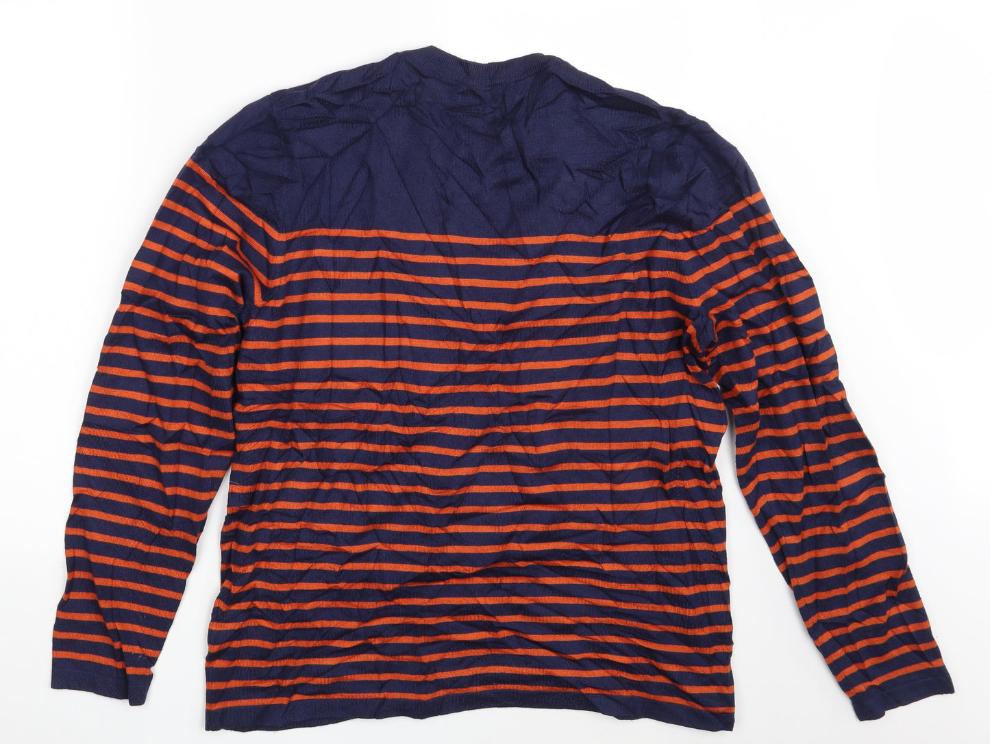 Ciao Italy Mens Blue Striped  Pullover Sweatshirt Size XL