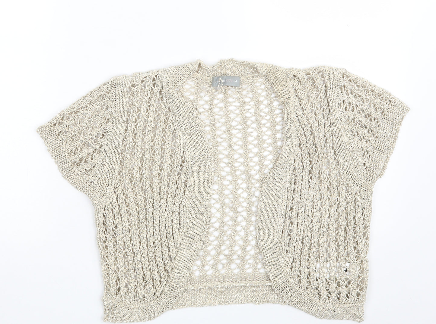 Per Una Womens Gold   Shrug Jumper Size 14