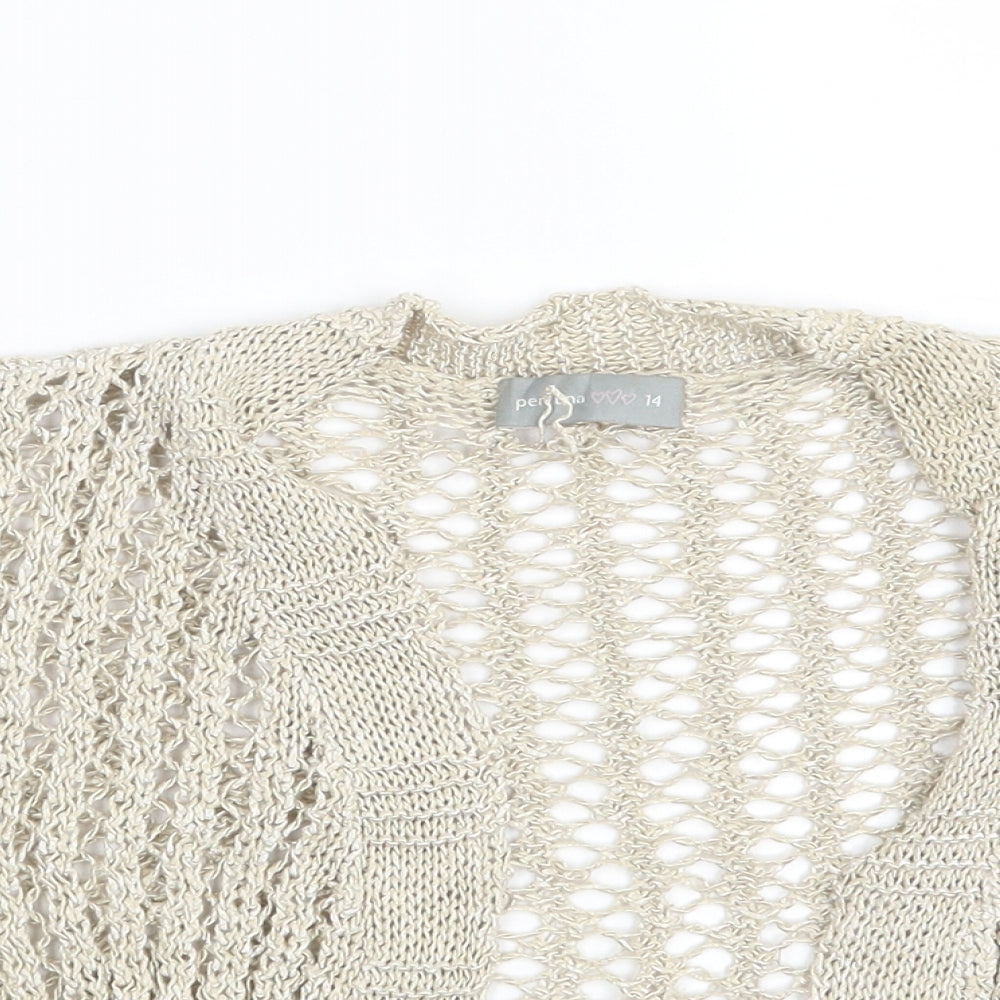 Per Una Womens Gold   Shrug Jumper Size 14