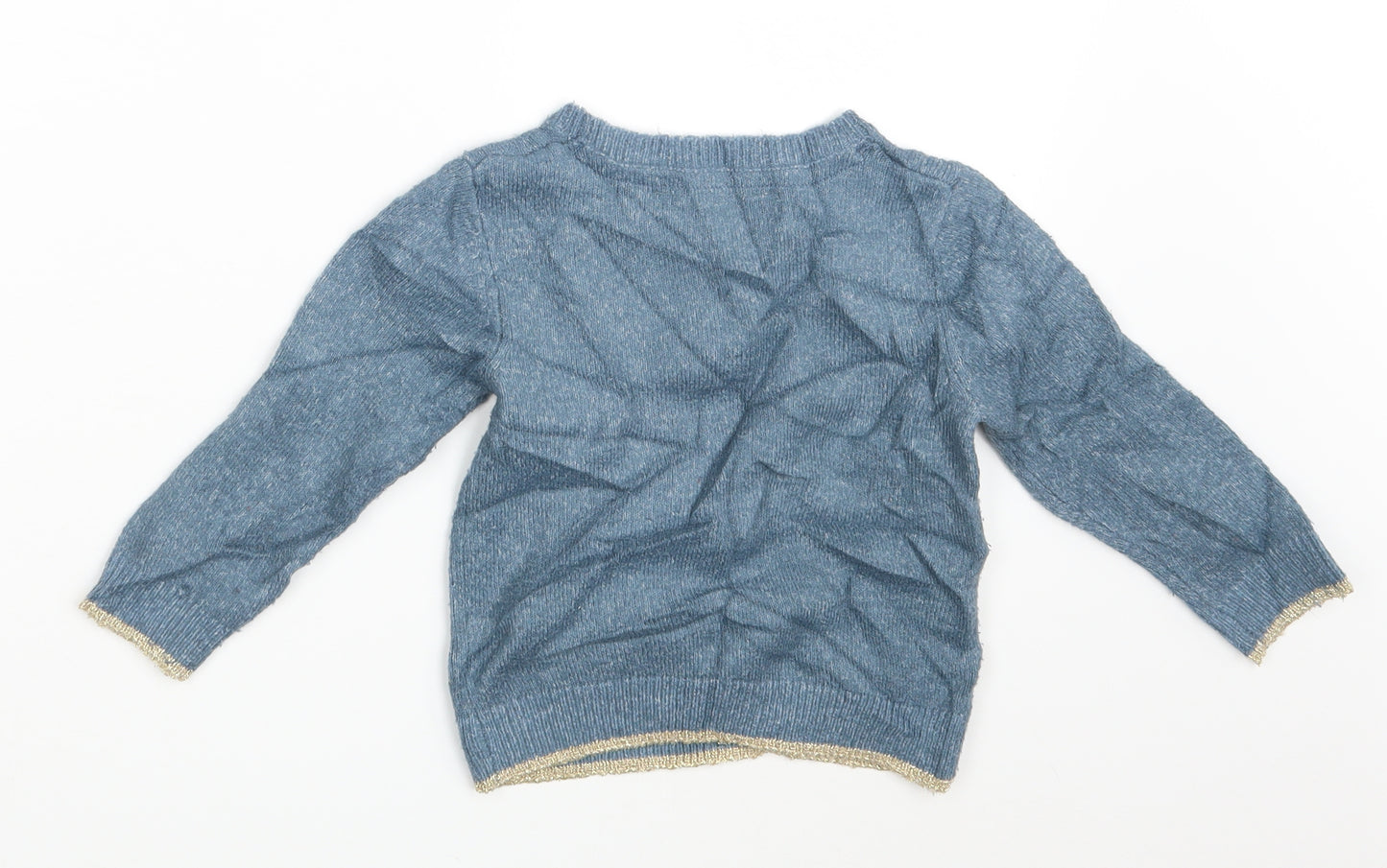 John Lewis Girls Blue   Pullover Jumper Size 2 Years  - Seasonal Christmas Festive Holiday