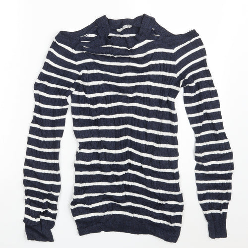 George Womens Blue Striped  Pullover Jumper Size 8