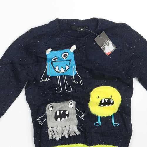 George Boys Blue   Pullover Jumper Size 2-3 Years