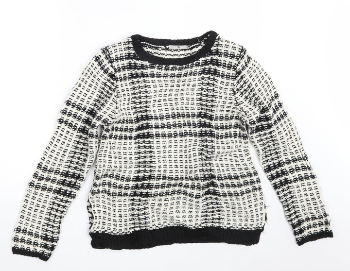 TU Womens White Check Pullover Jumper Size 14