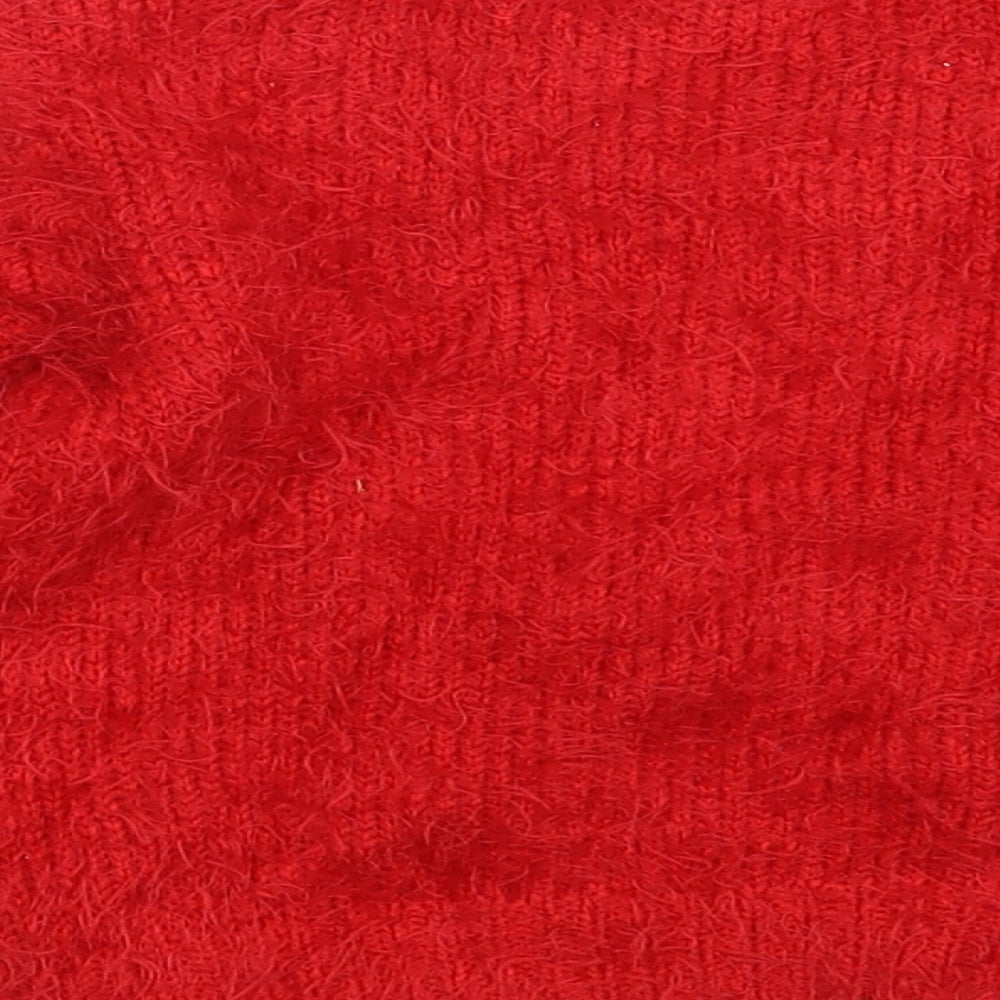NEXT Girls Red   Pullover Jumper Size 5-6 Years  - Seasonal Christmas Festive Holiday